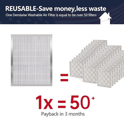 14x18x1 Lifetime Electrostatic Air Filter, MERV 8 Washable Aluminum AC/HVAC Furnace Filter, Reusable Permanent Air Filter,Easy to Clean, Healthier Home/Office(Actual Size:13.75x17.75x0.86)