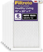 Filtrete 15x20x1 AC Furnace Air Filter, MERV 12, MPR 1500, CERTIFIED asthma & allergy friendly, 3 Month Pleated 1-Inch Electrostatic Air Cleaning Filter, 6-Pack (Actual Size 14.81x19.81x0.78 in)