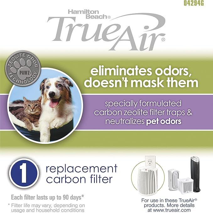 Hamilton Beach Replacement Carbon Pet Filter. Works with TrueAir 04384, 04386, 04532, 04532GM, & 04530 (04294G)