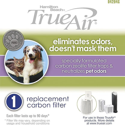 Hamilton Beach Replacement Carbon Pet Filter. Works with TrueAir 04384, 04386, 04532, 04532GM, & 04530 (04294G)