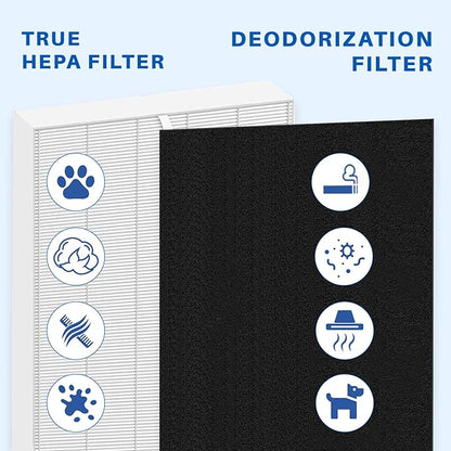 10 Pack 115115 Filter, Filter A Size 21 Replacement for Winix PlasmaWave Air Purifier C535 5300 5300-2 6300 6300-2 P300 AM90 C909 9800, 2 Size 21 Filters + 8 Carbon Pre-Filters