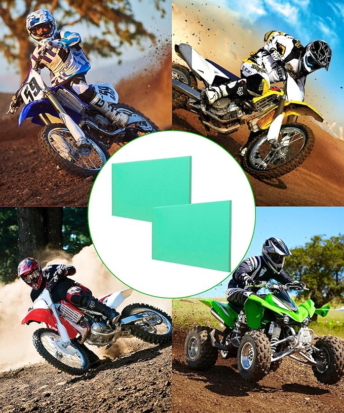 2Pcs 14" X 17" X 5/8"Universal Green Foam Air Filter Material 65-PPI Can Cut to Fits For Motorcycle ATV Dirt Bike Most Small Engines
