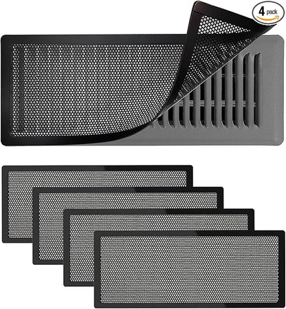 4 PCS Magnetic Vent Covers - 4.7"x10.2" Magnetic Air Vent Screen - for Floor/Wall/Ceiling Registers - Easy Install, Secure Fit - Durable(Fits Registers 5" to 6" W x 10" to11" L)