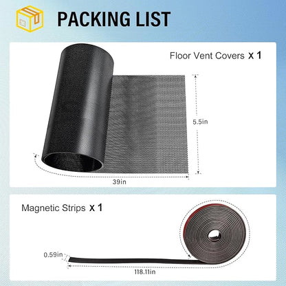 39x5.5 inch Customizable DIY Floor Vent Covers, Magnetic PVC Vent Mesh for Wall, Ceiling & Home Floor, PC Case Dust Mesh Filter