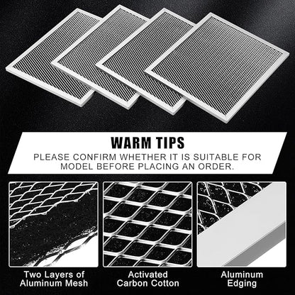 Baquler Range Hood Filter Compatible with Broan Nutone 97007696 Range Hood Replacement Filter Stove Vent Aluminum Mesh Charcoal for Kitchen Air(8 Pcs)