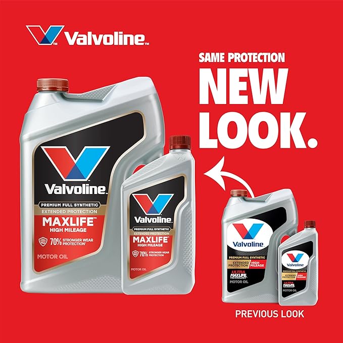 Valvoline Extended Protection High Mileage with Ultra MaxLife Technology 5W-20 Full Synthetic Motor Oil 5 QT, Case of 3
