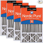 Nordic Pure 16x25x5 (Actual Size: 15 3/4 x 24 3/4 x 4 3/8) Honeywell Replacement Air Filters MERV 15 Plus Carbon 4 Pack
