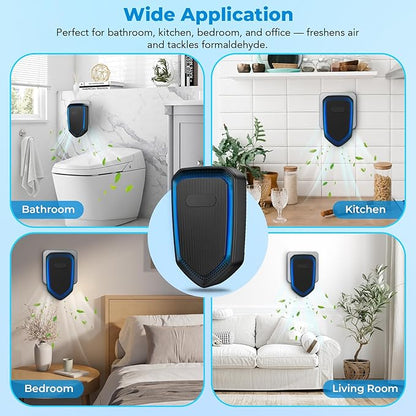 Air Ionizers Plug In Negative Ion Air Purifiers Quiet Air Freshener for Home Bedroom Office Basement - Portable Mini Air Cleaner Odor, Smoke, Dust, Pet Smell (6, Black)