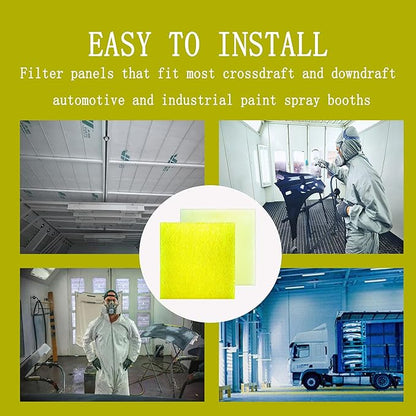 AUC Paint Booth Exhaust Filters,20" x 20" (300 pieces),22 Gram Fiberglass Paint Arrestors Pad,Captures Overspray Paint Particles in Paint booth(Actual Dimensions: 20.5" x 20.5")