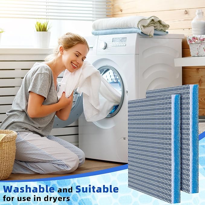 2 Pieces 8D Washable Air Filter Reusable Replacement Air Filter 30 x 20 Inch Cut to Fit Air Conditioner Filters for Air Conditioning HVAC Furnace Vents