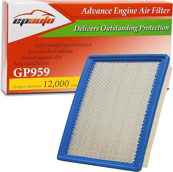 EPAuto GP959 (CA11959) Engine Air Filter, Replacement for Chevrolet Colorado & GMC Canyon (2015–2022) - Rigid Panel Air Filter