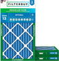 Filterbuy 14x30x2 Air Filter MERV 13 Optimal Smoke & Allergy Defense (3-Pack), Electrostatic Pleated HVAC AC Furnace Filters Replacement, Made in USA (Actual Size: 13.50 x 29.50 x 1.75)