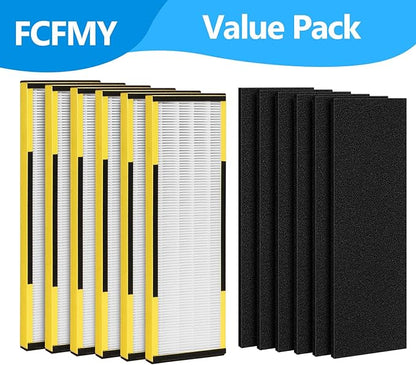 6 Packs FLT4825 H13 True HEPA Replacement Filter B Compatible with AC4300BPTCA, CDAP4500BCA, AC4825, AC4850PT, AC4820, AP2200CA Air Cleaner Purifier