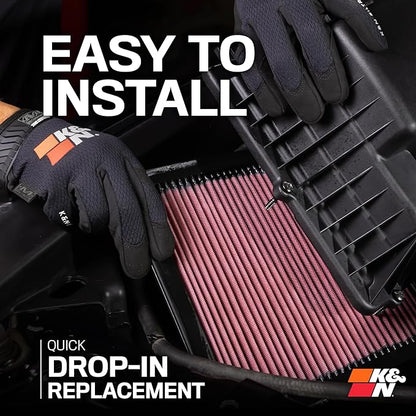 K&N Engine Air Filter: Increase Power & Acceleration, Washable, Premium, Replacement Car Air Filter: Compatible with 2005-2010 Ford Mustang and Mustang GT, 33-2298