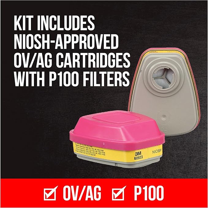 3M - 65023QLHA1-C Pro MultiPurpose Respirator with Quick Latch, Medium