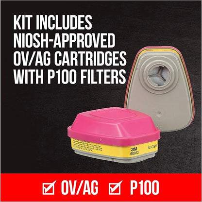 3M - 65023QLHA1-C Pro MultiPurpose Respirator with Quick Latch, Medium