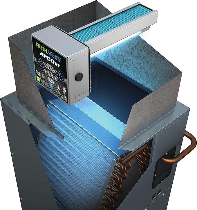 Fresh-Aire UV Fresh-Aire APCO Compact HVAC UV Air Purifier w/Carbon Matrix and Remote Power Supply, Includes 2 Year UVC Lamp, 18-32 VAC