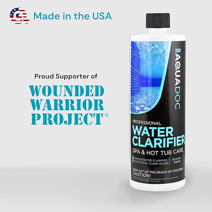 MAV AquaDoc Spa Clarifier & Hot Tub Clarifier for Fast Acting Cloudy Water Treatment, The Spa Clarifier Hot Tub Owners Love, Use Our Hot Tub Water Clarifier to Keep Your Spa Clear & Balanced - 32oz