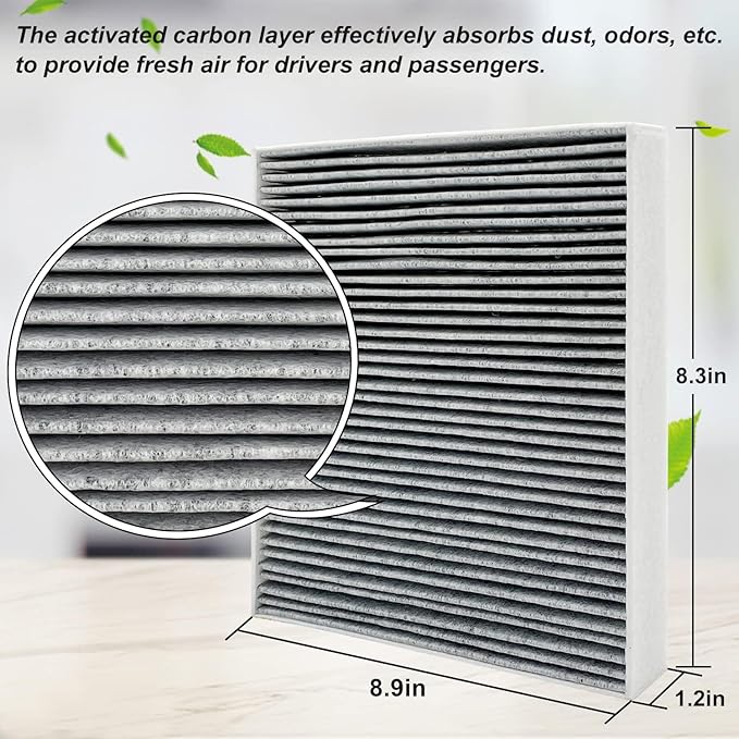for Cabin Air Filter JM133 Fits for 2021-2023 Elantra, 2022-2024 Ioniq 5, 2021-2024 Santa Fe, 2020-2024 Sonata, 2022-2024 Tucson, 2021-2024 K5, Fits 97133 - L1000, 97133-N9100, PC99594P