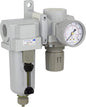 PneumaticPlus SAU420-N06G-MEP Compressed Air Filter Regulator Combo 3/4" NPT - Metal Bowl, Manual Drain, Bracket, Gauge