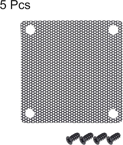 uxcell PC Dust Fan Screen with Screws for Cooling Dustproof Case Cover PVC 50mm 5pcs