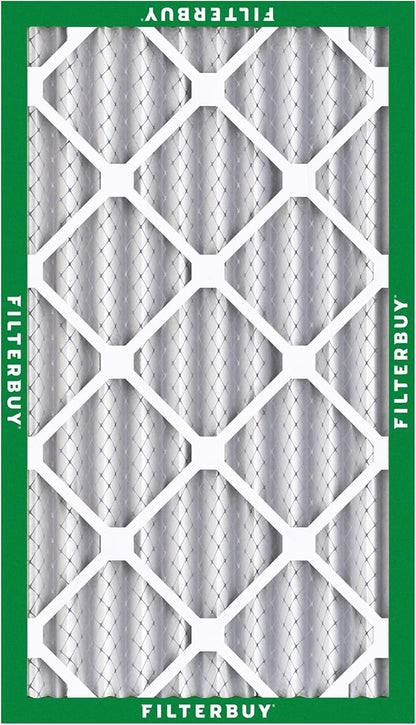 Filterbuy 12x20x4 Air Filter MERV 8 Essential Dust & Allergy Defense (4-Pack), Electrostatic Pleated HVAC AC Furnace Filters Replacement, Made in USA (Actual Size: 11.50 x 19.50 x 3.63)