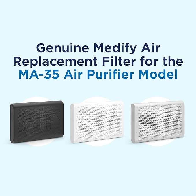 Medify MA-35 Genuine Replacement Filter for Black MA-35 Purifiers | Smoke, Dust, Odors, Pet Dander | 3 in 1 with Pre-filter, True HEPA H13 and Activated Carbon | Removal to 0.1 Microns | 1-Pack