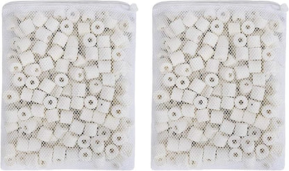 JIH Aquarium Bio Ceramic Rings Filter Media for Pond Fish Tank Canister Filter (2 lbs)
