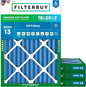 Filterbuy 18x20x2 Air Filter MERV 13 Optimal Smoke & Allergy Defense (4-Pack), Electrostatic Pleated HVAC AC Furnace Filters Replacement, Made in USA (Actual Size: 17.50 x 19.50 x 1.75)