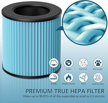 B-D02L/M05 Replacement Filter, Compatible with MOOKA B-D02L & M05 Air Purifier, for VEWIOR B-D02U, for KOIOS B-D02L, H13 True HEPA Filter, 2 Pack Smoke Filter