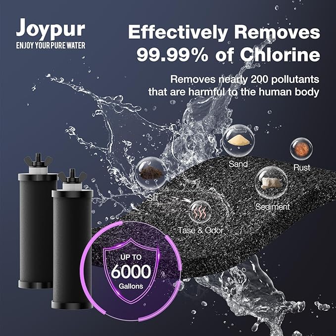 Black Purification Elements,Replacement Filters for ProOne® and Berkey® Filters,ProOne® Big+ or Berkey® Big Countertop Gravity Water Filter System (4 Pack)