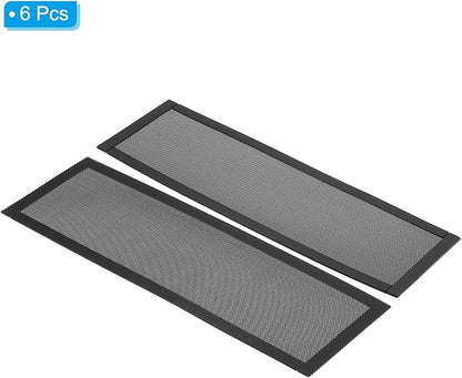PATIKIL 4"x12" Magnetic Vent Cover, 6 Pack Floor Wall Air Registers Cover Strong Magnet Vent Screen Mesh for Blocking Hair Dust Debris, Black