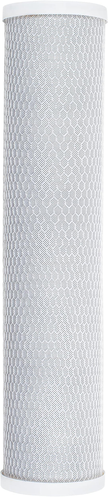 APPLIED MEMBRANES INC. 4.5" x 20" Carbon Water Filter | Whole House or Commercial Water Filtration System Replacement Filter | Chlorine Taste Odor Removal | Fits 20" Big Blue Housing | H-F4220AC