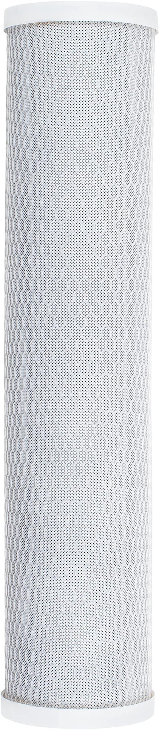 APPLIED MEMBRANES INC. 4.5" x 20" Carbon Water Filter | Whole House or Commercial Water Filtration System Replacement Filter | Chlorine Taste Odor Removal | Fits 20" Big Blue Housing | H-F4220AC