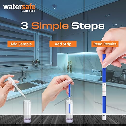 USA-Made – Watersafe® Lead in Drinking Water Test Kit – EPA-Compliant & Lab-Verified 8-Minute Detection Below 5 PPB – Easy & Accurate DIY Home Testing for Tap & Well Water - 4 Pack