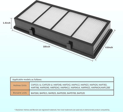 HAPF300 True HEPA Filter, Compatible with Holmes AER1 HAPF300, HAPF30 and Bionaire Units, Allergen Remover, Pack of 2