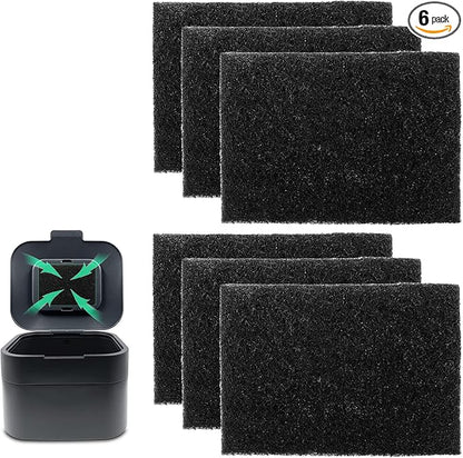 Trash Can Odor Absorbing Filter Refills for Joseph Joseph Intelligent Waste Compost Bin Food Waste Caddy, Charcoal Deodorizer Compatible with Trash Cans with Filter Compartment (6-Pack)