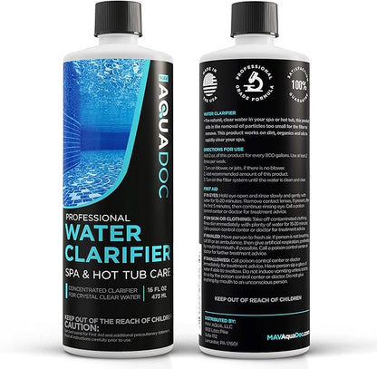 Spa Clarifier & Hot Tub Clarifier for Fast Acting Cloudy Water Treatment, The Spa Clarifier Hot Tub Owners Love, Use Our Hot Tub Water Clarifier to Keep Your Spa Clear & Balanced - MAV AquaDoc 16oz