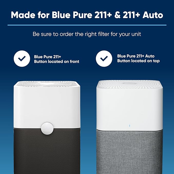 BLUEAIR Blue Pure 211+ Series AllergenBlock Filter, Genuine Replacement, Blueair Allergies, Pet Dander, Pollen, Dust, Blue Pure 211+ Series AllergenBlock Filter Fits Blueair 211+ and 211+ Auto