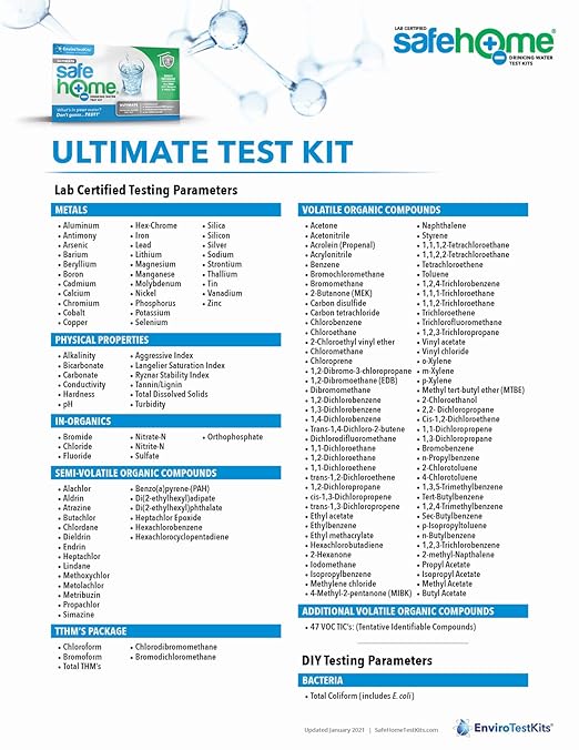 Safe Home® 200-in-1 Ultimate Drinking Water Test Kit – Tests for 200 Parameters at our EPA Certified Lab – Home Inspections, Mortgage Loans, Real Estate Transactions, & More