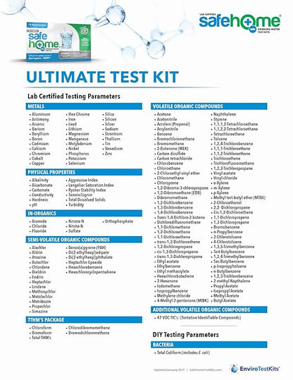 Safe Home® 200-in-1 Ultimate Drinking Water Test Kit – Tests for 200 Parameters at our EPA Certified Lab – Home Inspections, Mortgage Loans, Real Estate Transactions, & More