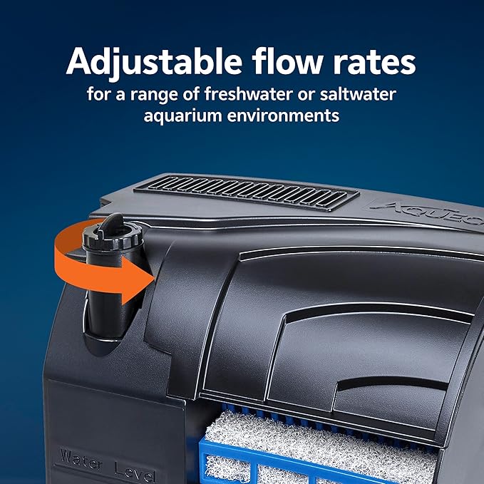 Aqueon SmartClean Power Filter with EcoRenew Filter Cartridge, Quick and Easy Water Changes, Quiet Operation, Adjustable Flow, for 20-30 Gallon Freshwater and Saltwater Aquariums, Large