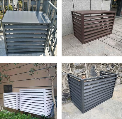 Freestanding Louvered Space Divider, outdoor garbage can enclosures, balcony air conditioning privacy cover, durable, noise reduction, suitable for gardens, balconies, walls, courtyards ( Color : FOUR