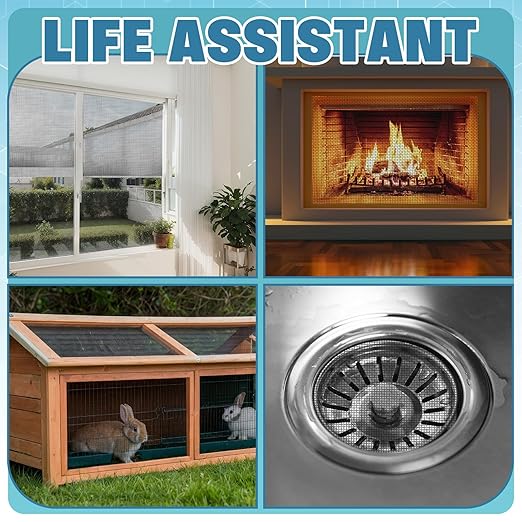 SATINIOR 2 Packs 11.8 x 39.3 Inch 304 Stainless Steel Woven Wire Mesh Fine Screen for Vent, Garden, Cage, Window Screen, Filter, Filtration Cloth, Vent Mesh(20 Mesh)