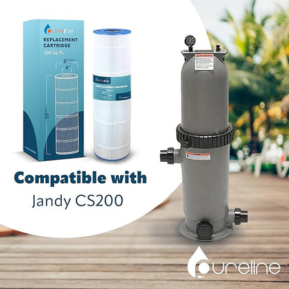Pureline Pool Replacement Cartridge Filter, 200 Sq Ft, PL0127, Compatible with Jandy CS200