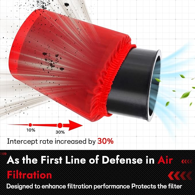 62mm Mini Bike Air Filter Cover for Predator 212cc 196cc 224cc 99cc Coleman CT200U CT200U-EX BT200X B200R B200 KT196 CT100U CC100X Baja MB165 MB200 DB30 Mini Bike Go Kart Parts (Red)