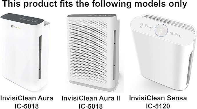 InvisiClean Replacement Activated Carbon Prefilter - 4 Pack - Compatible with InvisiClean Aura IC-5018 and Sensa IC-5120 Air Purifiers