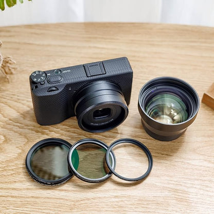 JJC AR-GR3X Lens Filter Adapter for Ricoh GR IIIx GR IIIx HDF GR3x GR3x HDF Digital Camera with GT-2 Tele Conversion Lens Replaces Ricoh GA-2 Lens Adapter, Compatible with 49mm Filter