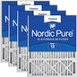 Nordic Pure 20x25x5 (Actual Size: 19 3/4 x 24 3/4 x 4 3/8) Lennox X6673 X6675 Replacement MERV 12 Air Filters 4 Pack