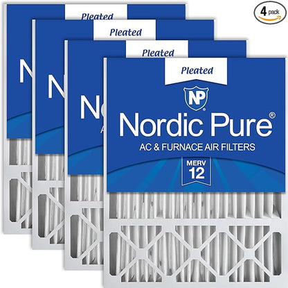 Nordic Pure 20x25x5 (Actual Size: 19 7/8 x 24 7/8 x 4 3/8) Honeywell/Lennox Replacement MERV 12 Air Filters 4 Pack